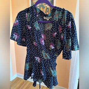 LOFT floral wrap-around blouse
